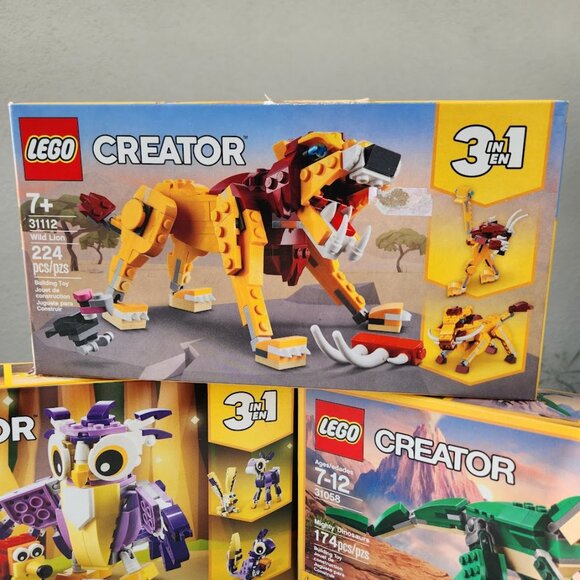 NEW LEGO Creator 3-in-1 BUNDLE Lion Safari Dinosaurs Fantasy Forest Creatures 31 - Picture 4 of 15